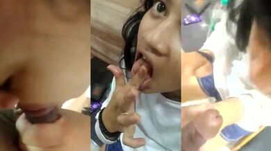 Lund pe chocolate laga chaat rahi gf ka banaya video