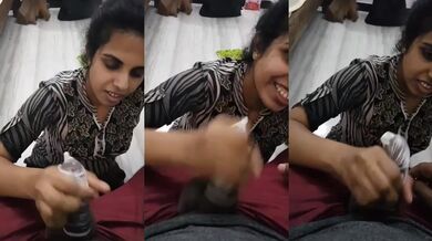 Boss ke condom lage lund ko pakad hilati sexy employee
