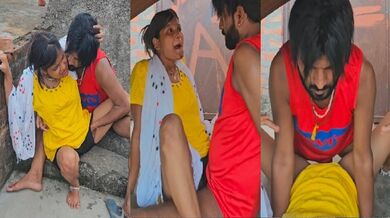 Terrace k upar chudai karte rajasthani young lover