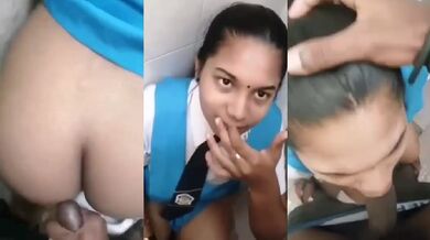 Toilet k andar college girl nai apne teacher ka lund chus maal kha gayi