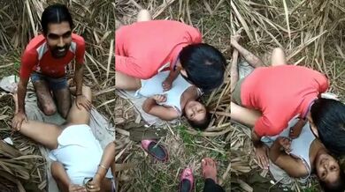 Dost k saamne gaon ki jawan ladki ko ganne k khet mai choda